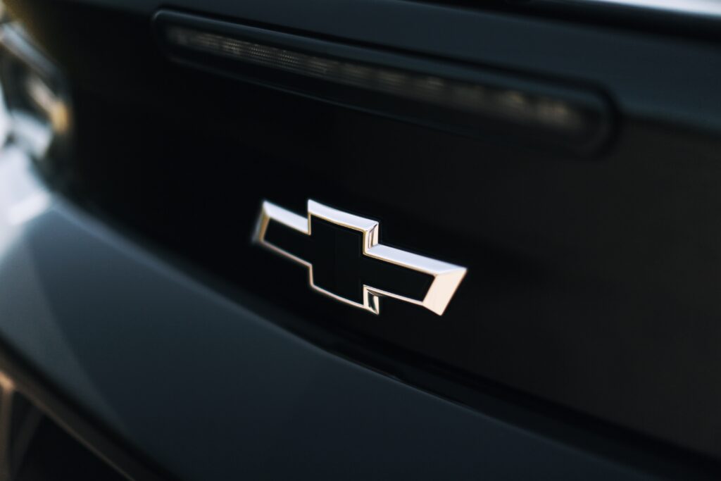 black chevy logo on the 2024 chevy silverado ev